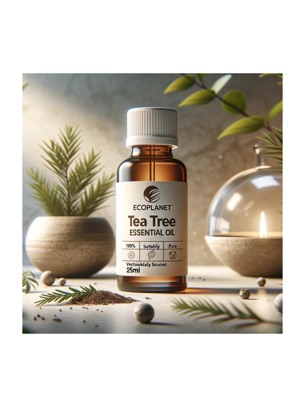 EcoPlanet Pure Tea Tree Essential Oil | Natural Antiseptic & Skin Care (25 ml)
